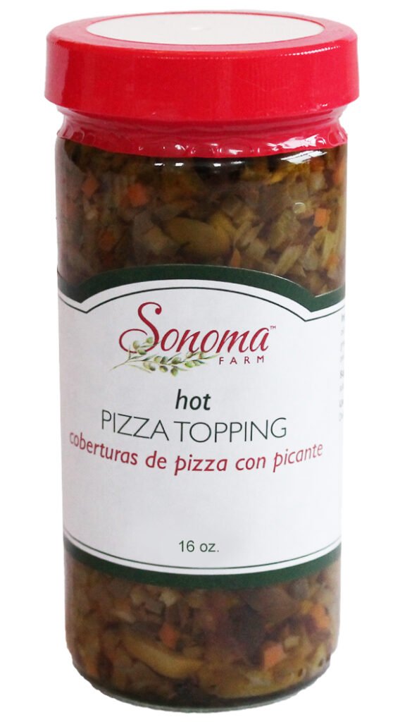 Hot Pickled Pepper and Vegetable Pizza Topping