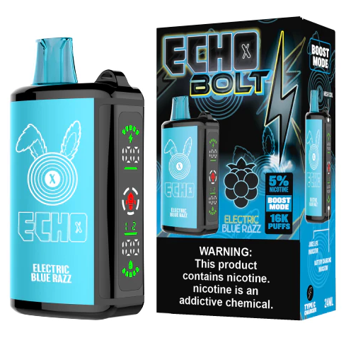 Electric Blue Razz Disposable Vape (16000 Puffs) by ECHO BOLT