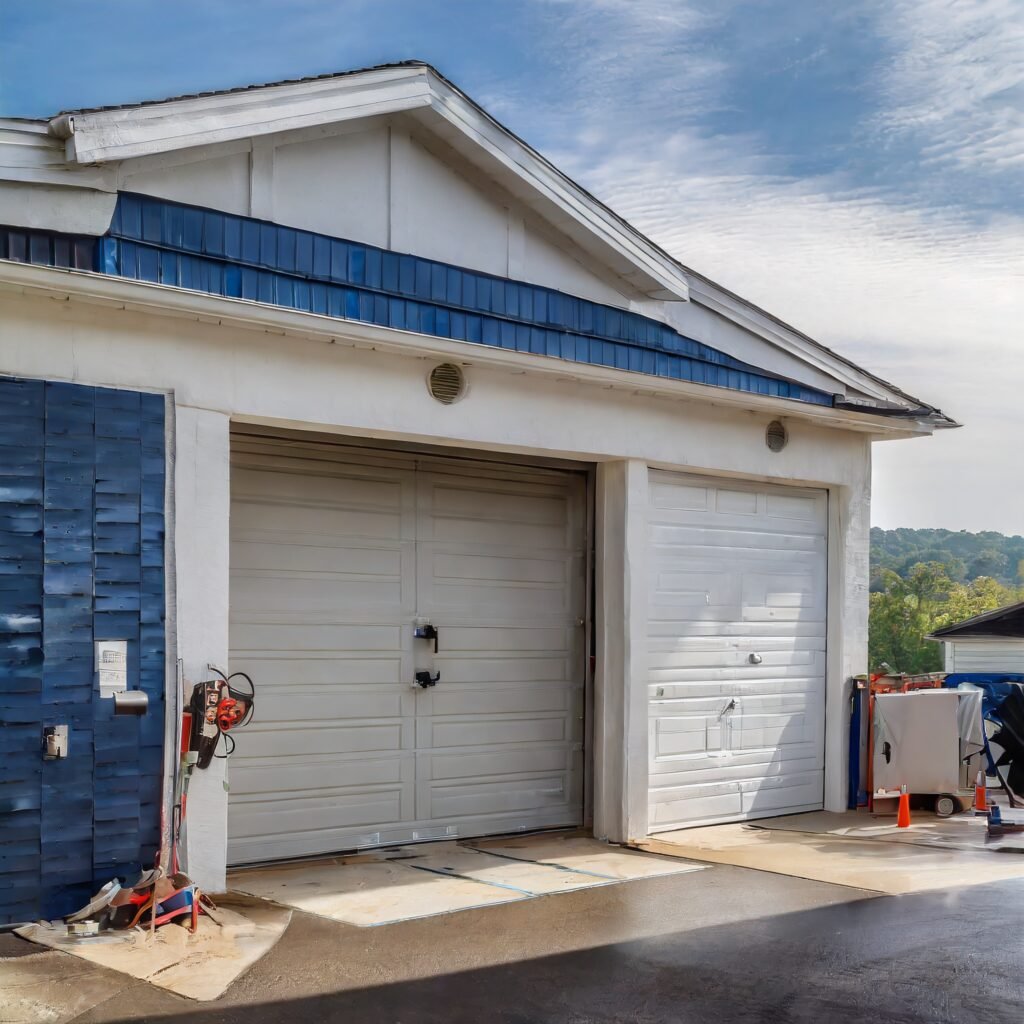 Residential garage door maintenance.